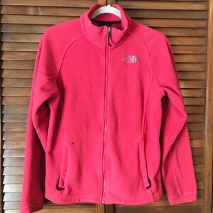 The North Face zip-up fleece jacket, melon